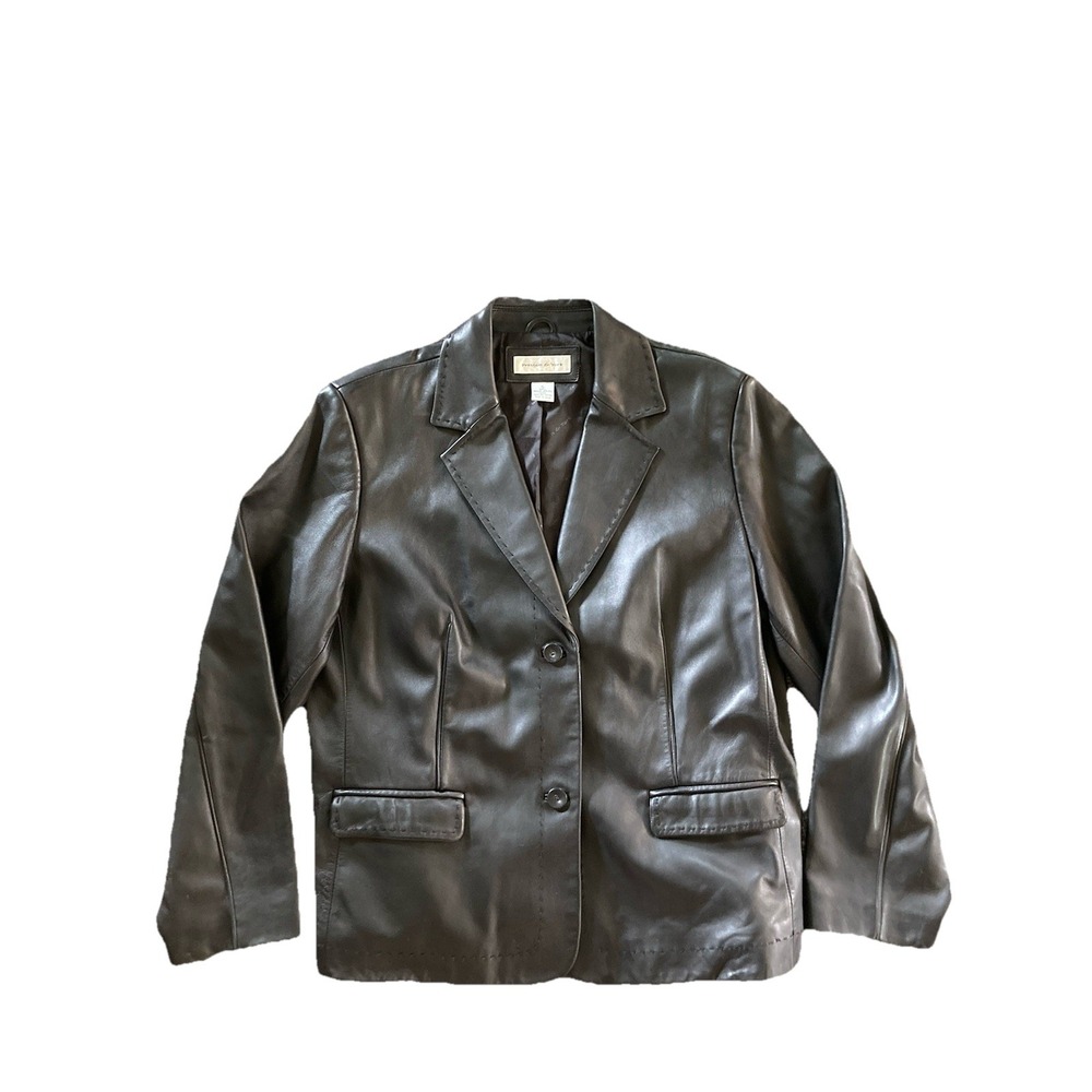 Preston and York Womens XL Buttery Soft 100% Lamb Skin Jacket Black Vintage